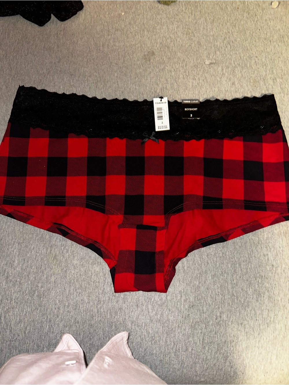 Torrid red and black boyshort panty plus size 2X